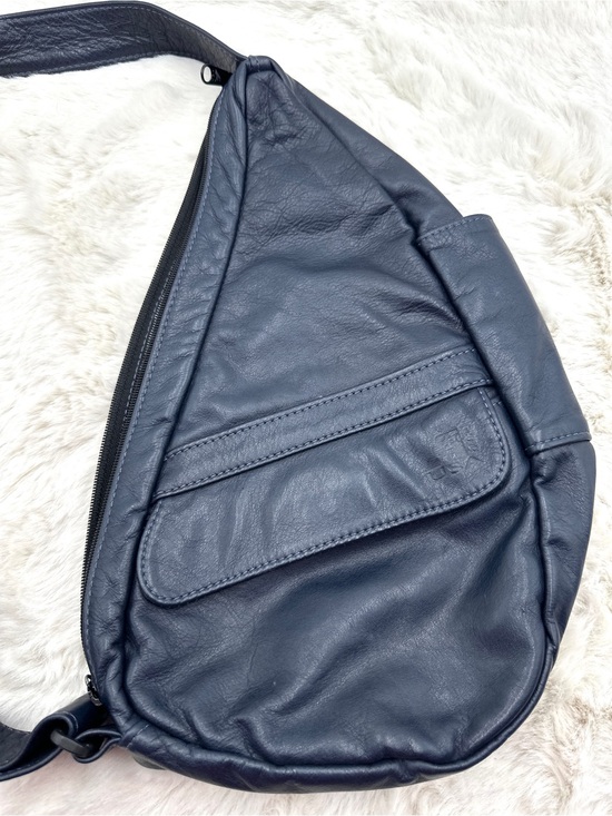 AmeriBag Classic Leather Healthy Back Bag Teardrop ergonomic Carry All Navy main image 11